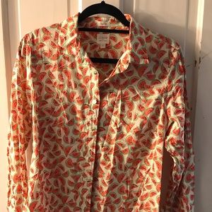 J. Crew watermelon button down shirt
